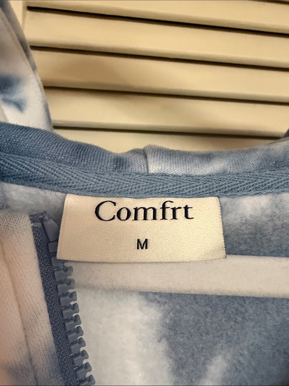 Comfort Tie-Dye Zip Hoodie - Blue & White - Picture 2 of 2